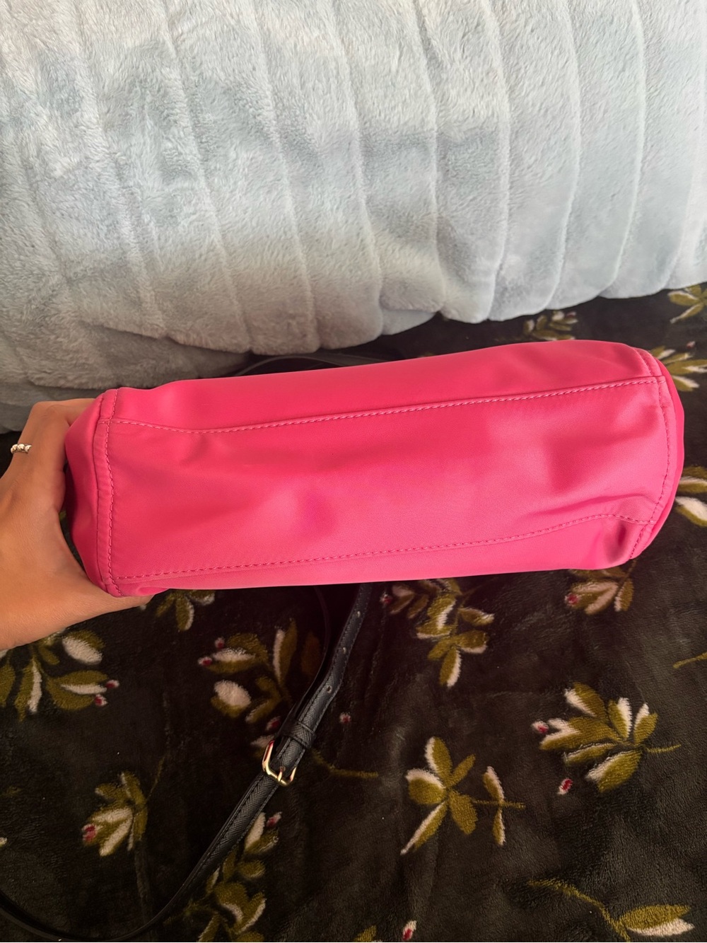 kate spade Hot Pink Nylon Tote with Black Handles - Picture 3 of 5